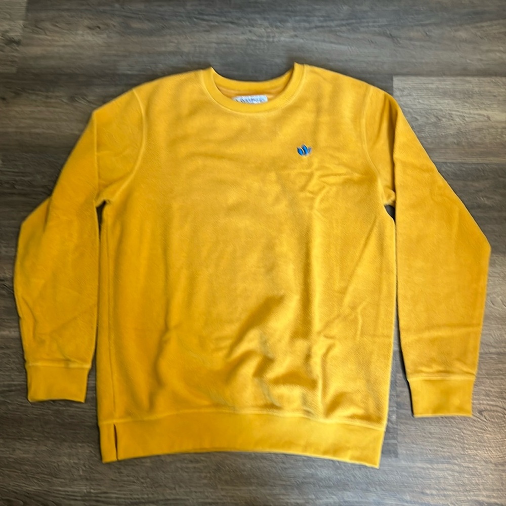 Dutch Bros Coffee Crew Neck Pullover Gold / Yellow Sweater Large